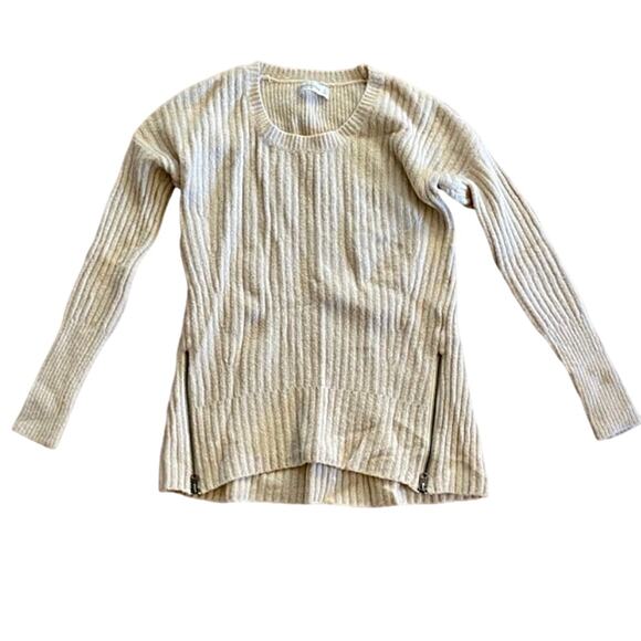 Abercrombie & Fitch Wool Tan Scoop Neck Sweater Top Womens Small - Picture 13 of 14